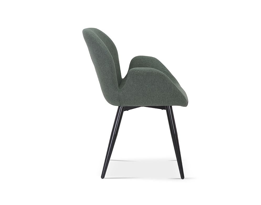 Lot de 2 chaises fauteuils tissu vert moderne LEY