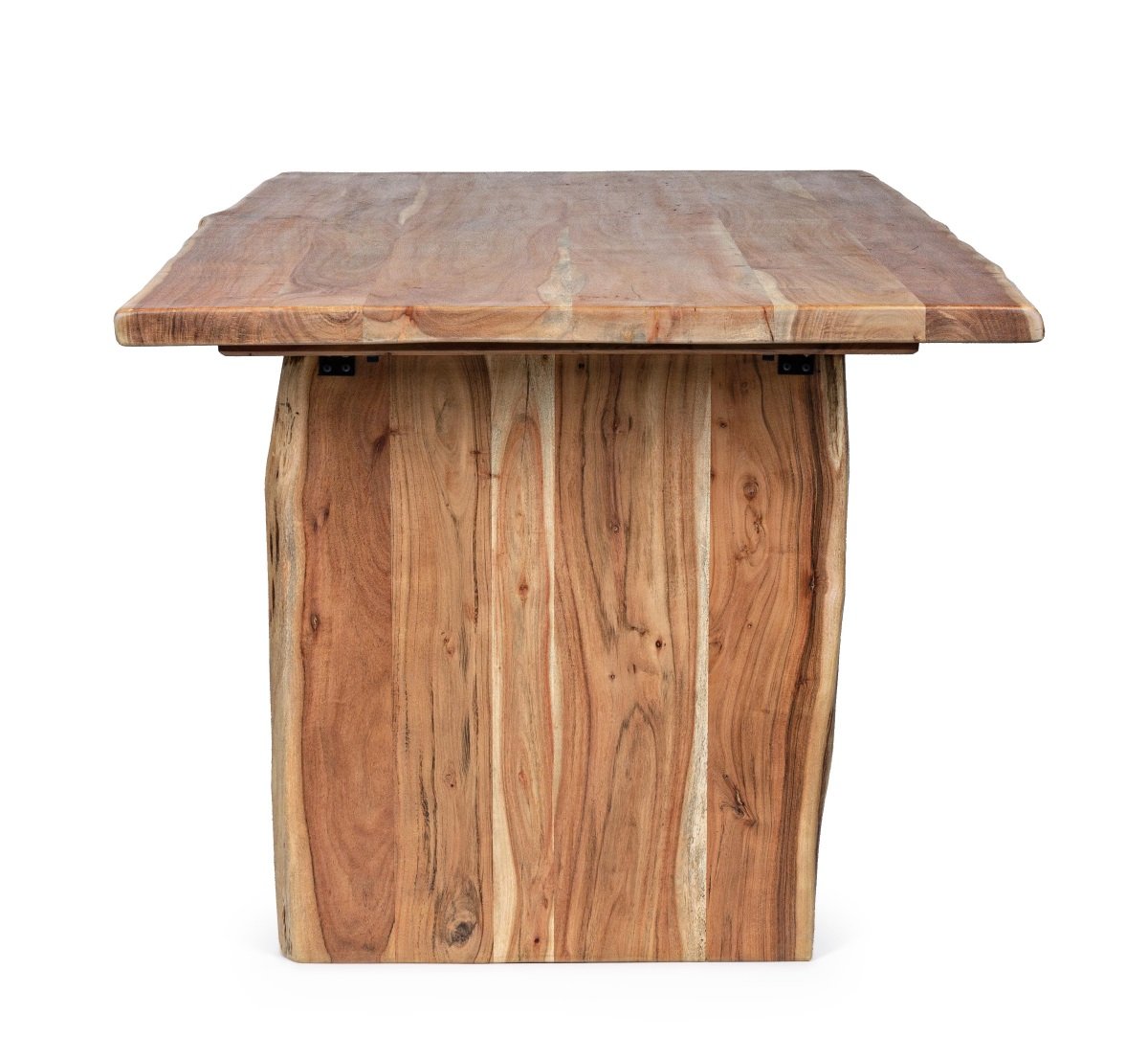 Table à manger bois massif scandinave effet tronc d'arbre TRADBORJ