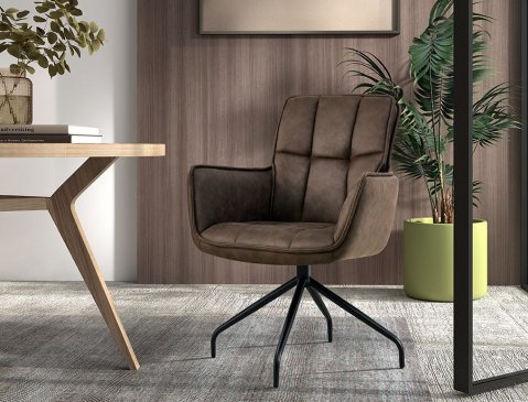 Chaise pivotante minimaliste (Marron) - Bonjour Haussmann