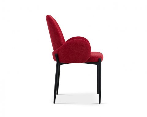 Chaise fauteuil moderne en tissu VALENTINE-Rouge