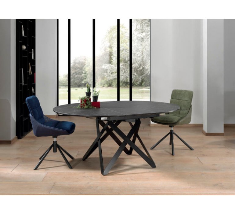 Table à manger ronde extensible contemporaine ARAMIS - 2706